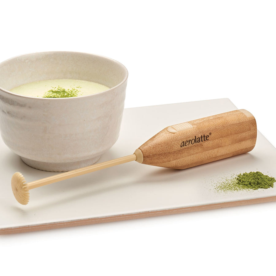 Matcha Milk Frother with Brewed Matcha 