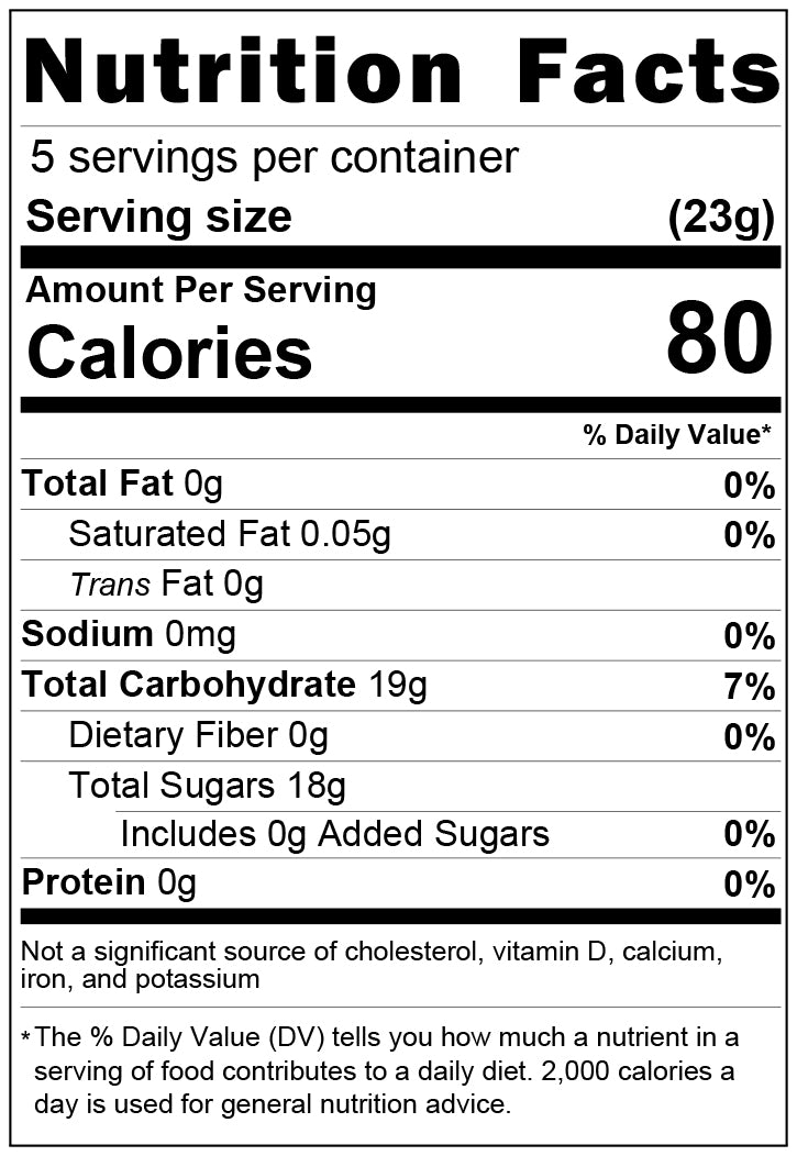 Matcha Chai Latte Powder Nutrition Facts Label