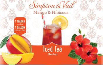 Mango & Hibiscus Herbal Fruits Iced Teabags Label
